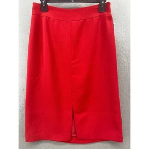 COURT & ROWE Skirt Womens Sz 6 Front Slit Crepe Pencil‎ Skirt Preppy Red